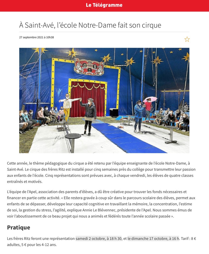 L'école Notre-Dame fait son cirque